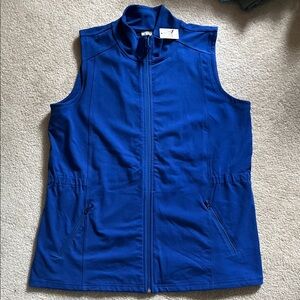 NWT Talbots Electric Blue Sleeveless Zip Vest sz X